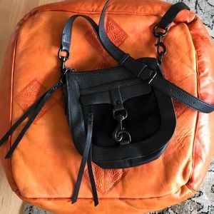 small black leather body purse